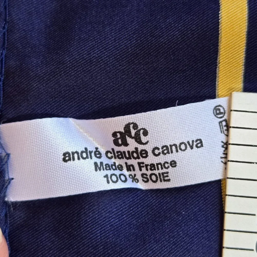 Nautical Silk Scarf Square Ocean Ship Scarf Andre Claude Canova Hand-Rolled